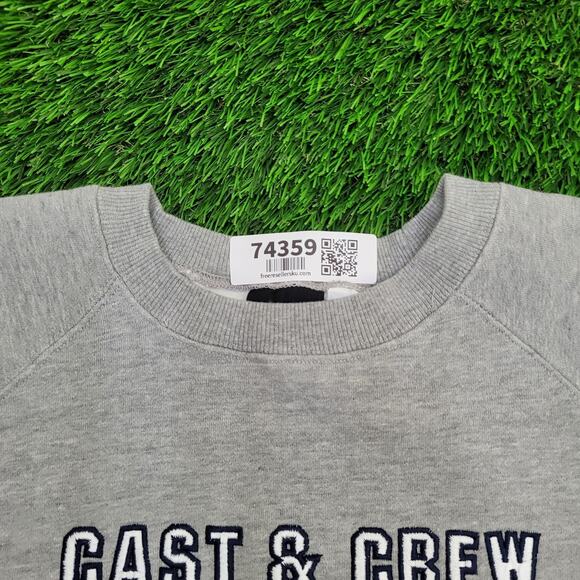 Vintage Warner-Bros Cropped Sweatshirt Large 24x24 Gray Crew - Picture 11 of 14